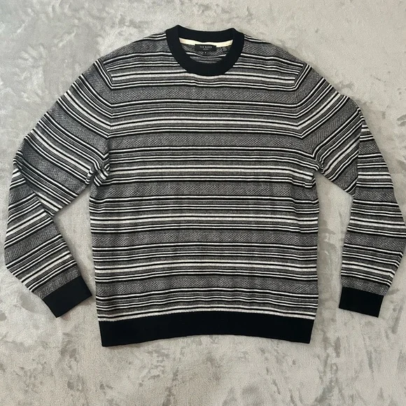 Ted Baker cashmere wool blend striped crew neck sweater - Picture 2 of 13